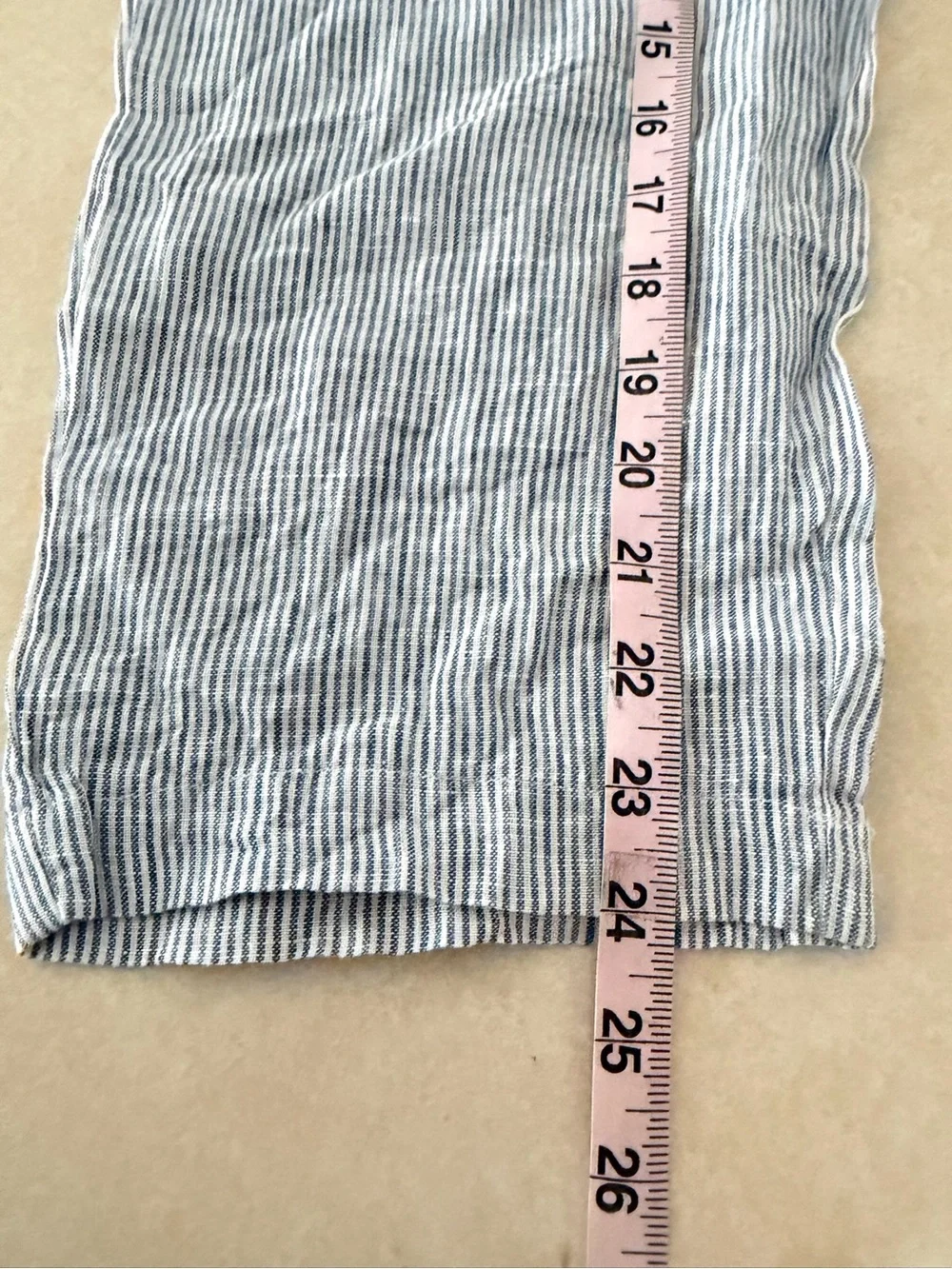 New! Quince Blue Pinstripe 100% European Linen Pants Size XS 8901